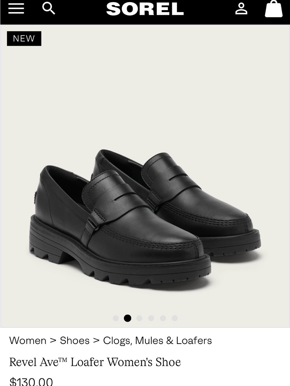 Sorel Black Revel Ave™ Lug-Sole Penny Loafers